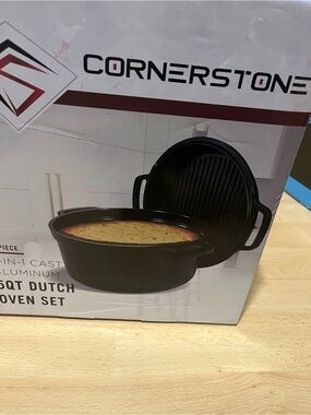 Black 5-Qt Dutch Oven Set with Dual-Purpose Lid